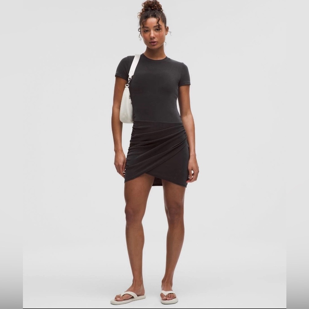 NWT ▪️Lululemon Drapey Softstreme Wrap-Skirt T-Shirt Dress Black